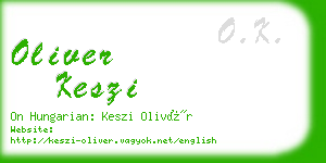 oliver keszi business card